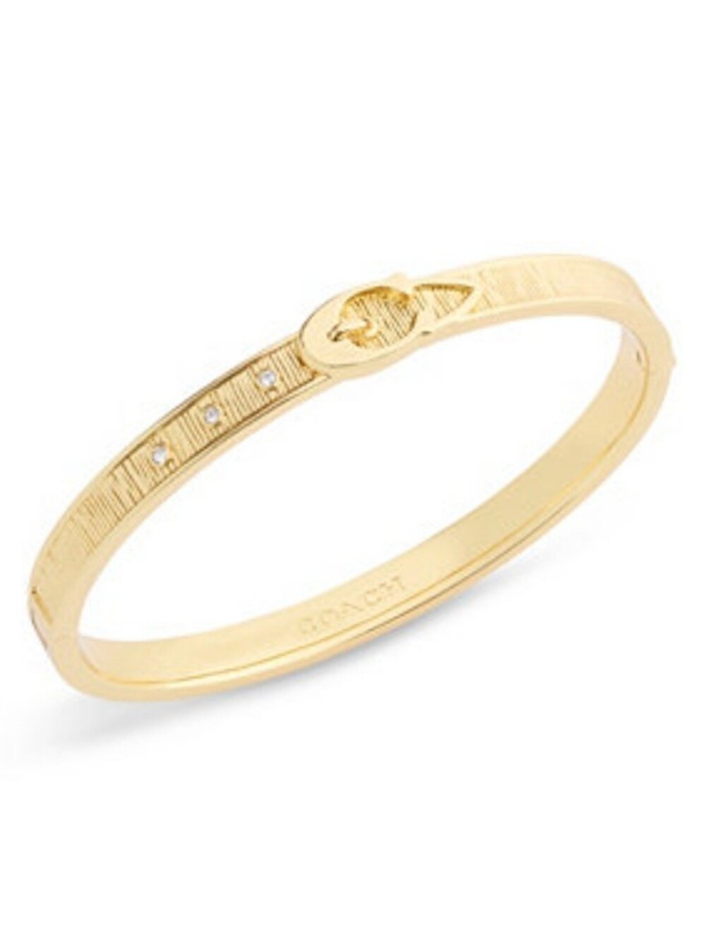 COACH Gold Plated Buckle Bangle Bracelets NWT